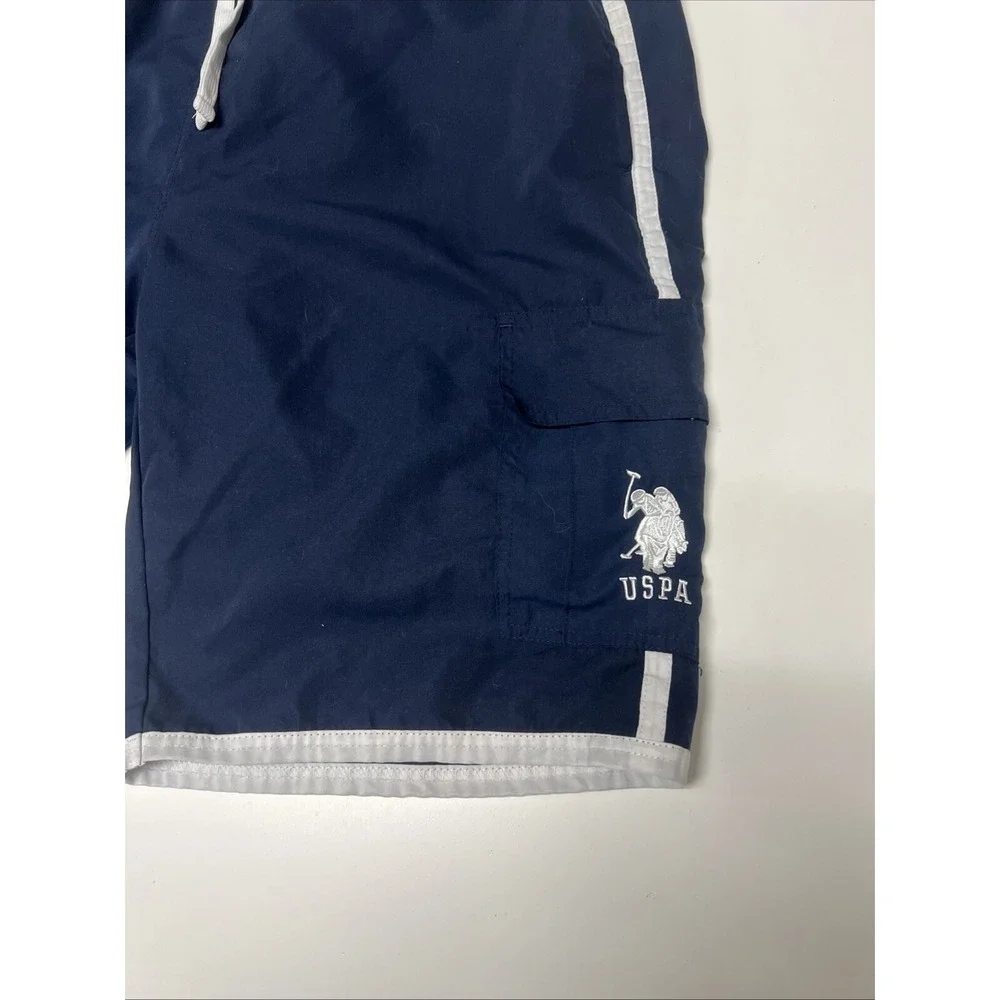 U.S. Polo Assn. Mens Swim Trunks Bathing Suit XL Swimwear Shorts Mesh Liner Blue